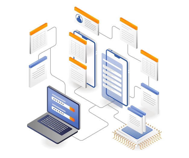 App per smartphone e laptop per dati di rete