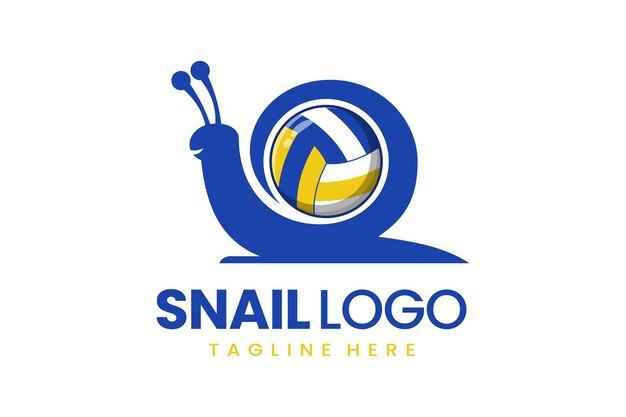 Appartamento moderno semplice logo lumaca volley ball logo modello icona simbolo disegno vettoriale illustrazione