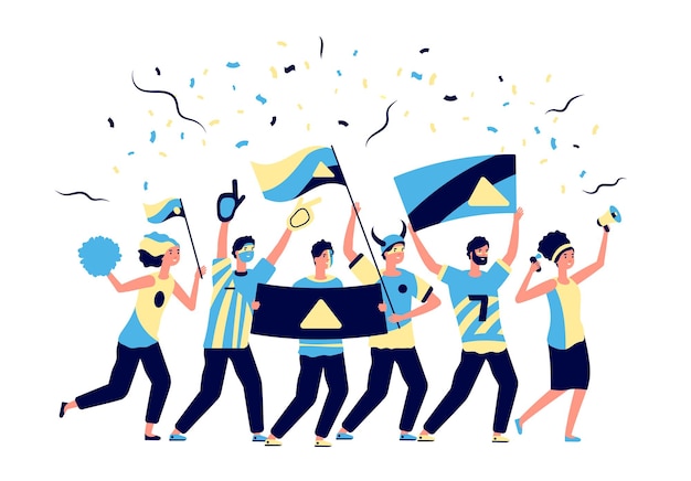 Appassionati di sport. Amanti del calcio per adulti, tifo con la squadra di calcio.