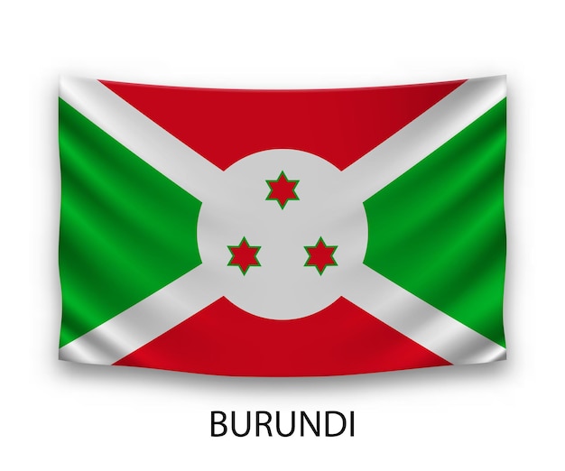 Appendere la bandiera di seta del Burundi Illustrazione vettoriale