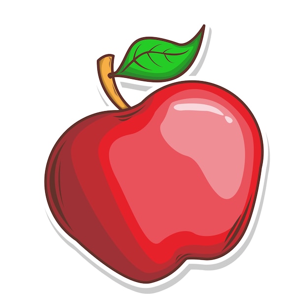 Apple doodle sticker disegno a mano illustrazione