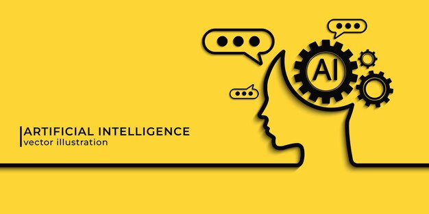 Applicazione assistente di chatbot Progettazione concettuale della tecnologia di intelligenza artificiale Apprendimento automatico e generazione da chip Servizio di chatbot AI Illustrazione vettoriale per banner e modello web