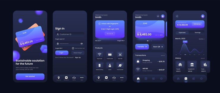 Applicazione bancaria con schermata iniziale