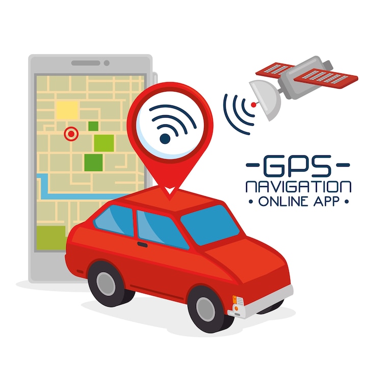 Vettore applicazione online di navigazione gps