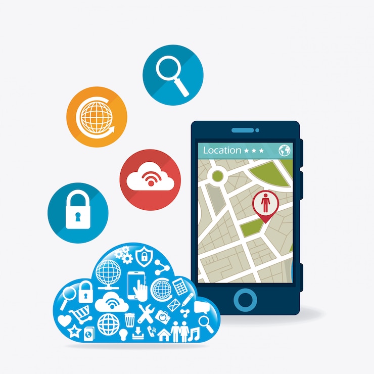 Vettore applicazioni mobili e design di icone tecnologiche.