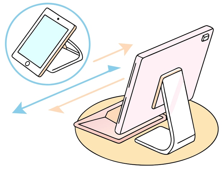 Vettore appoggi per tablet professionali regolabili rosa