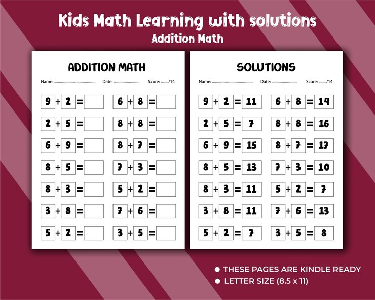 Apprendimento aggiuntivo di matematica con soluzioni per bambini in età prescolare