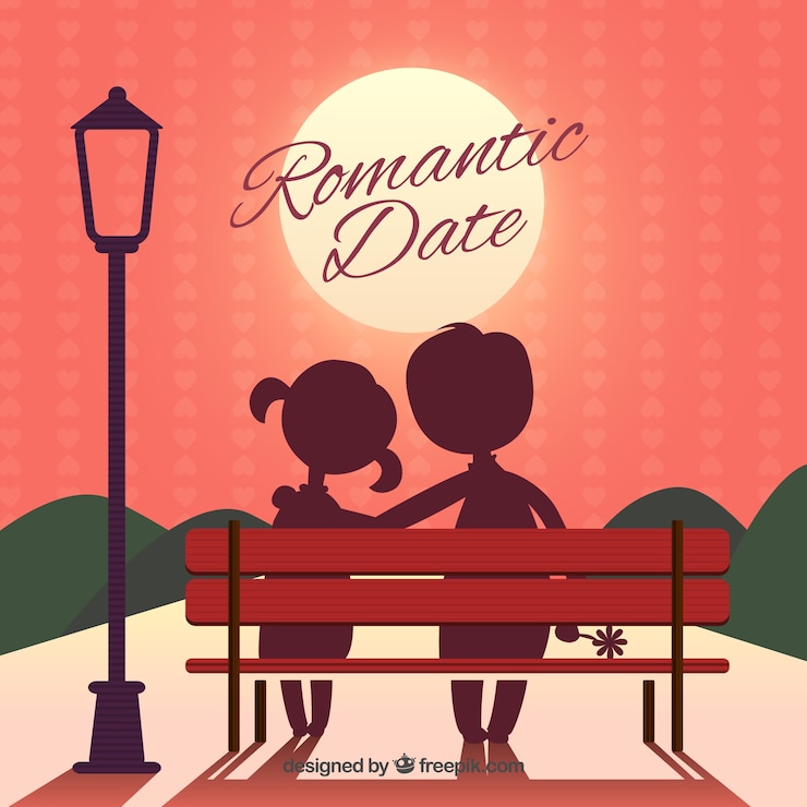 Vettore appuntamento romantico