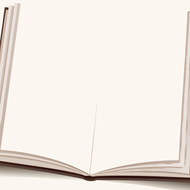 Vettore apri un libro con pagine bianche pronte per il contenuto