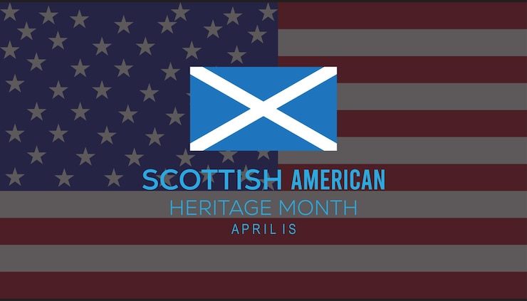 Vettore aprile è il mese del patrimonio scozzese americano modello vettoriale design