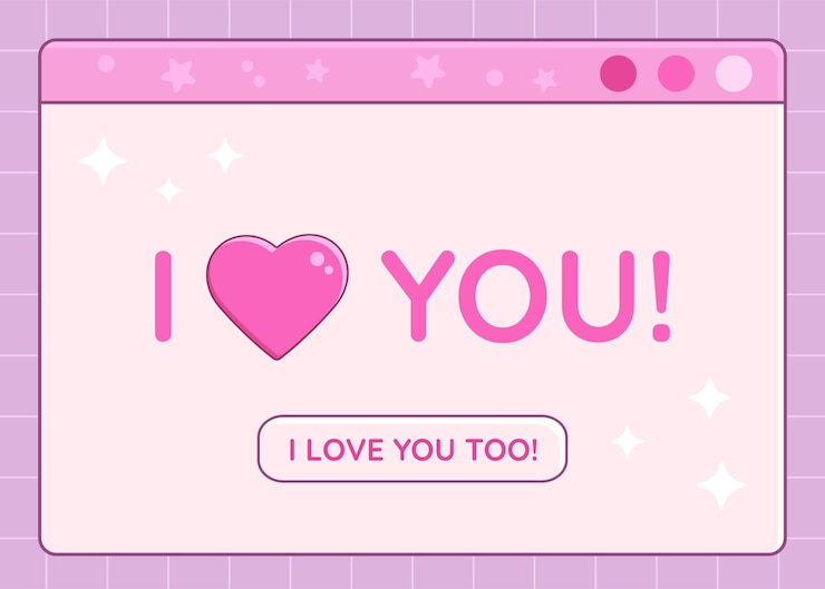 Vettore aprire la vecchia finestra di dialogo del computer con i love you breve frase retrò illustrazione tecnologica