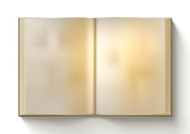 Aprire Vuoto Chiaro Vecchio Libro Su Sfondo Bianco
