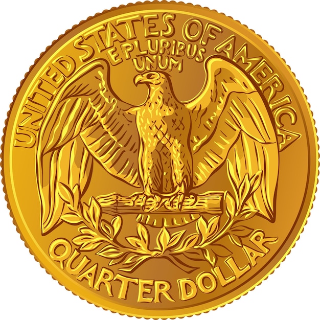 Aquila calva Washington Quarter 25 cent ORO moneta
