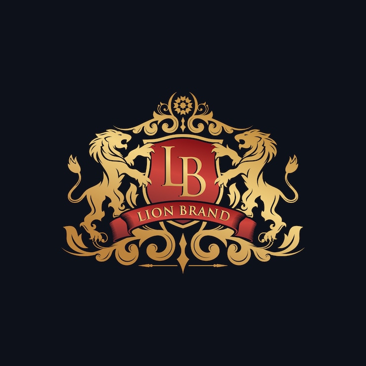 Vettore araldica lion brand logo design
