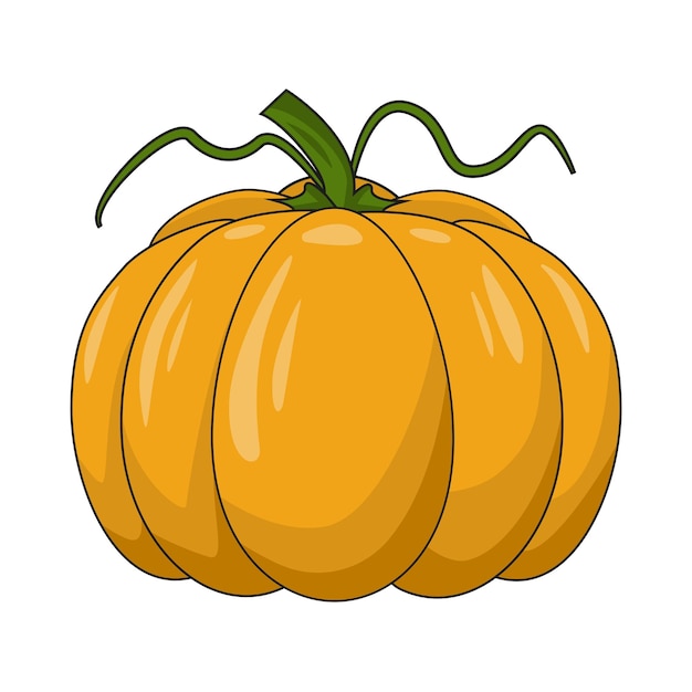 Arancio zucca verdure disegno del fumetto disegno semplice Immagine vettoriale
