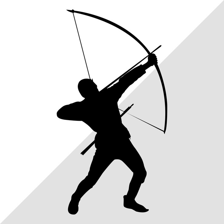 Vettore archer silhouette archer vector silhouette arciere cartone animato silhouettearciere illustrazione arciere