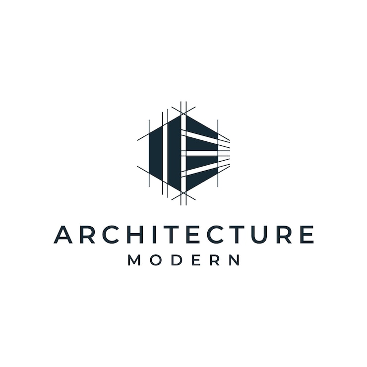 Architettura del logo con concetto di linea modello di progettazione del logo immobiliare