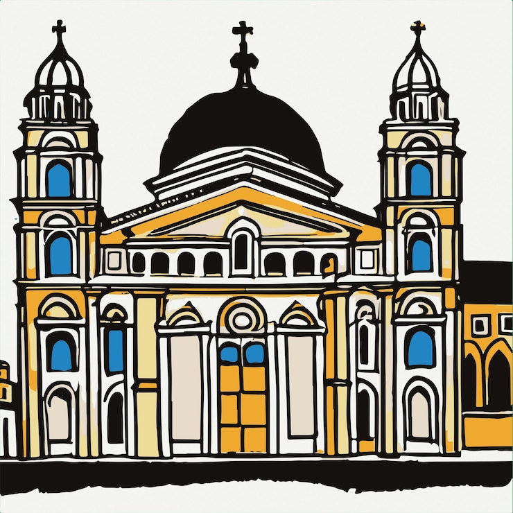Vettore architettura italiana dipinta vettore colorato italia arte