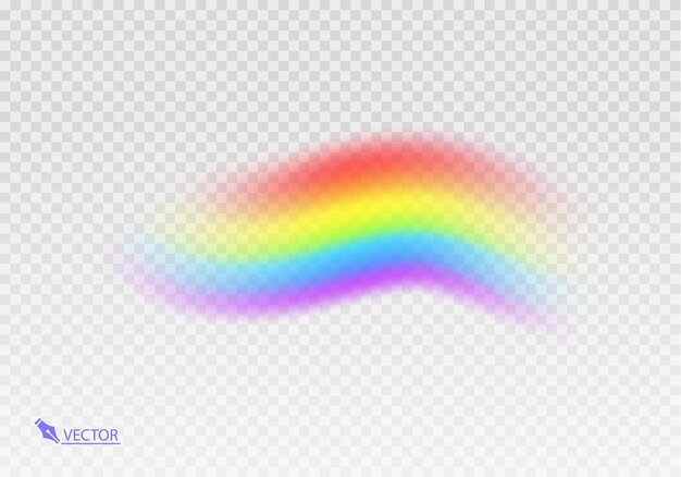 Arco a forma d'arcobaleno realistico isolato su uno sfondo trasparente Luce colorata e design luminoso