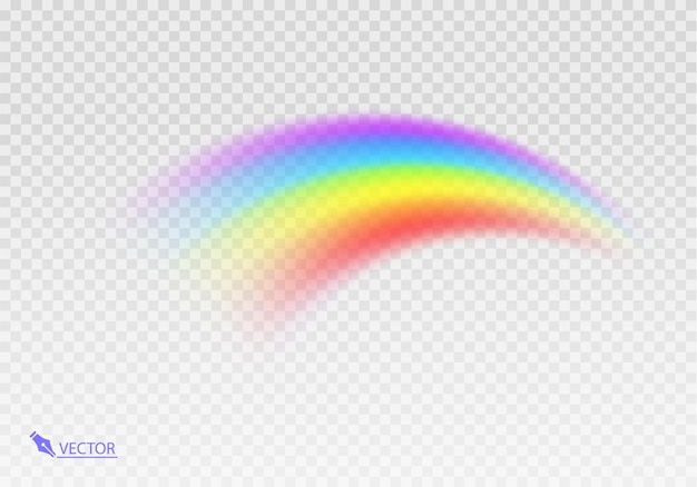 Arco a forma d'arcobaleno realistico isolato su uno sfondo trasparente Luce colorata e design luminoso