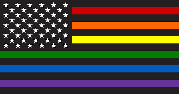 Vettore arco arcobaleno stati uniti d'america usa illustrazione della bandiera degli stati uniti