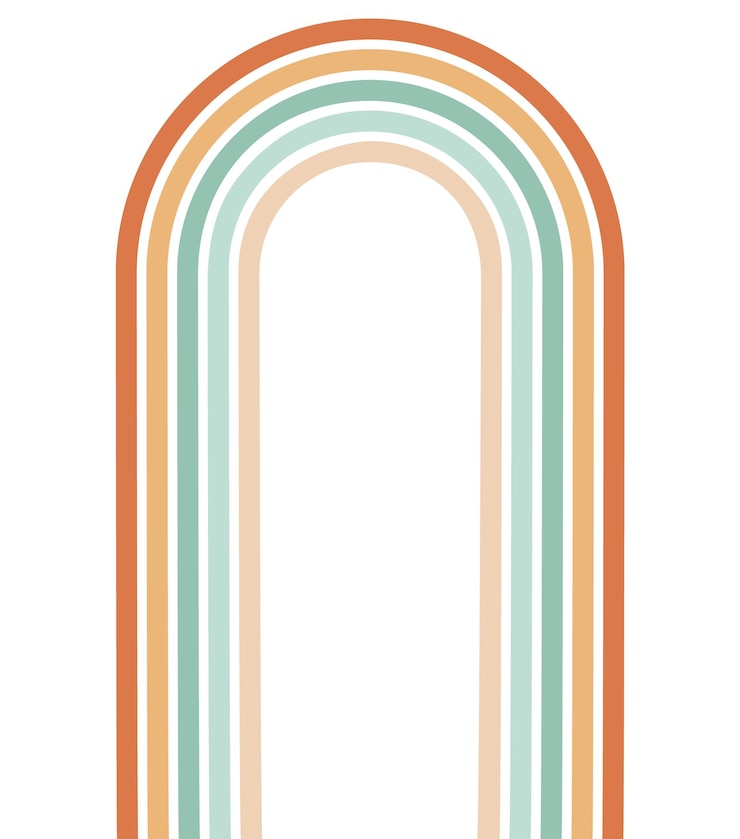 Vettore arco boho arte moderna dell'arco boho nei colori boho