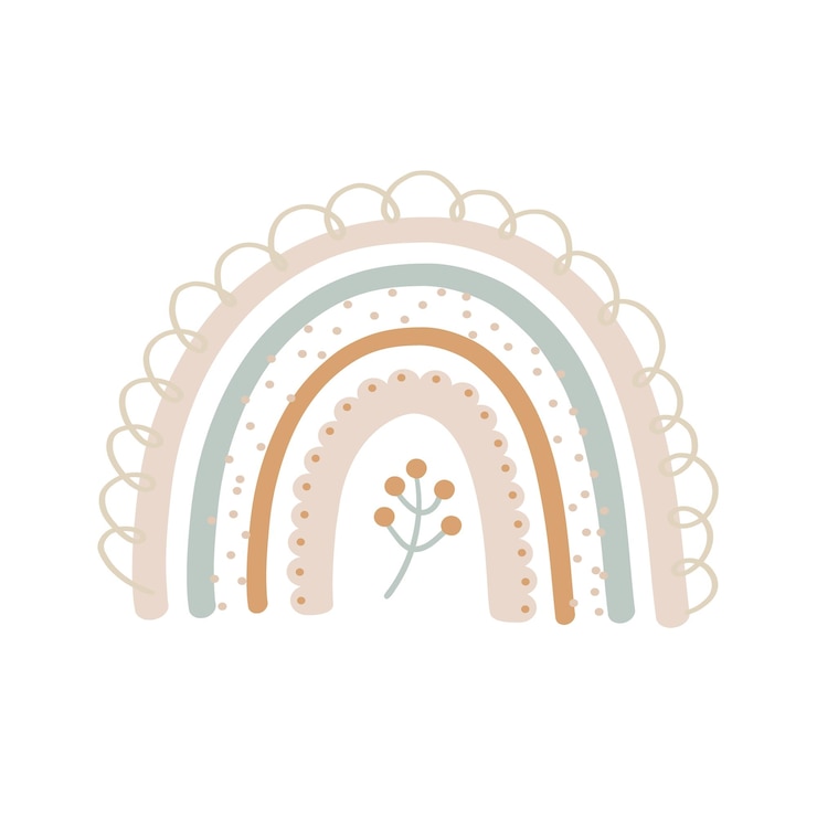 Vettore arcobaleno di natale vettoriale in stile boho