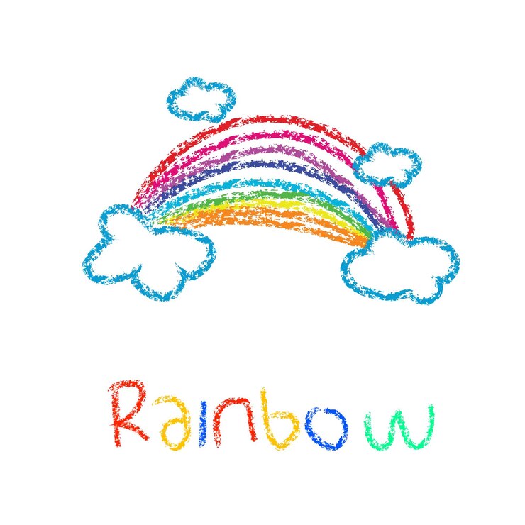 Vettore arcobaleno di stile pastello disegnato a mano