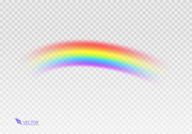 Arcobaleno grafico con sfondo trasparente Arco di forma realistico isolato su retro trasparente bianco