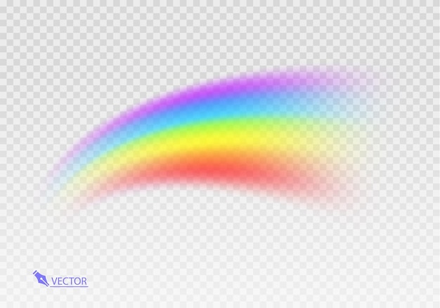 Arcobaleno grafico con sfondo trasparente Arco di forma realistico isolato su retro trasparente bianco