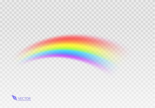 Arcobaleno grafico con sfondo trasparente Arco di forma realistico isolato su retro trasparente bianco