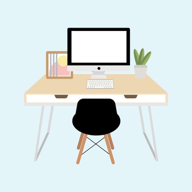 Area di lavoro dell'ufficio con il computer
