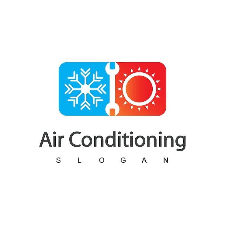 Vettore aria condizionata logo hvac logo concept