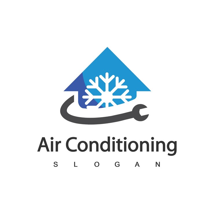 Vettore aria condizionata logo hvac logo concept