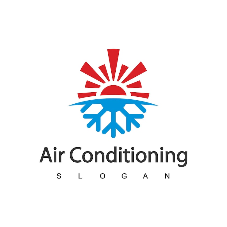 Vettore aria condizionata logo hvac logo concept
