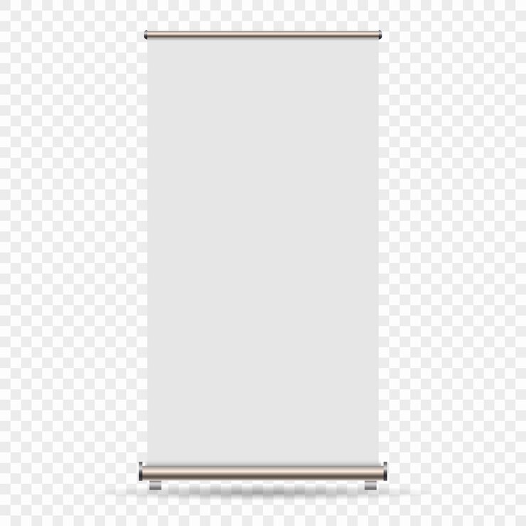 Vettore arrotolare banner isolato su sfondo trasparente