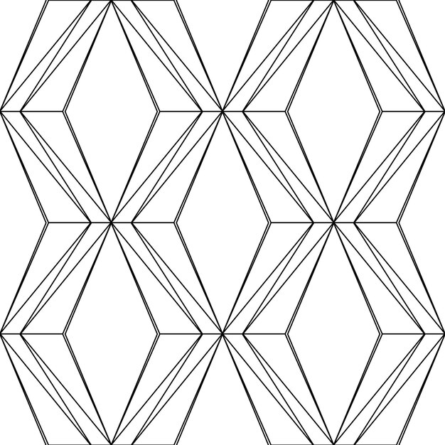 Art Deco Pattern Senza cuciture sullo sfondo nero e bianco Ornamento a linea incrociata Forme astratte di diamanti Angoli acuti Motivo ruggente degli anni 19201930 Vettore di illustrazione vintage di lusso