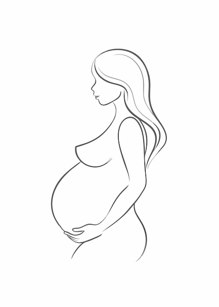 Art vettoriale di donne incinte su sfondo bianco