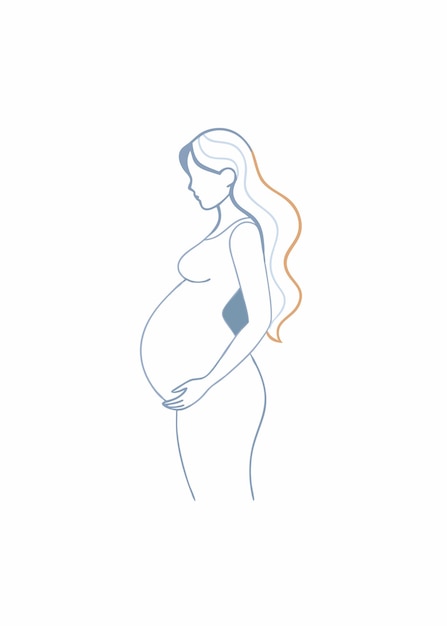 Art vettoriale di donne incinte su sfondo bianco