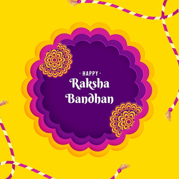 Arte creativa origami Concetto di invito Happy Raksha Bandhan