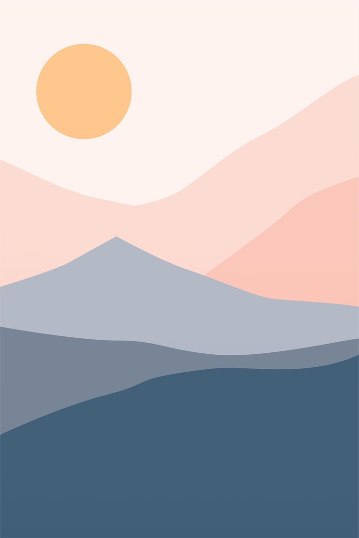 Arte da parete con paesaggio minimalista, paesaggio stampabile, arte da parete Boho, poster stampabile con decorazione da parete