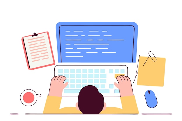 Arte dell'illustrazione del concetto di programmatore