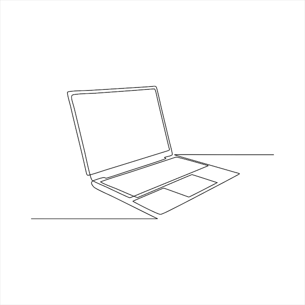 Arte della linea continua del laptop