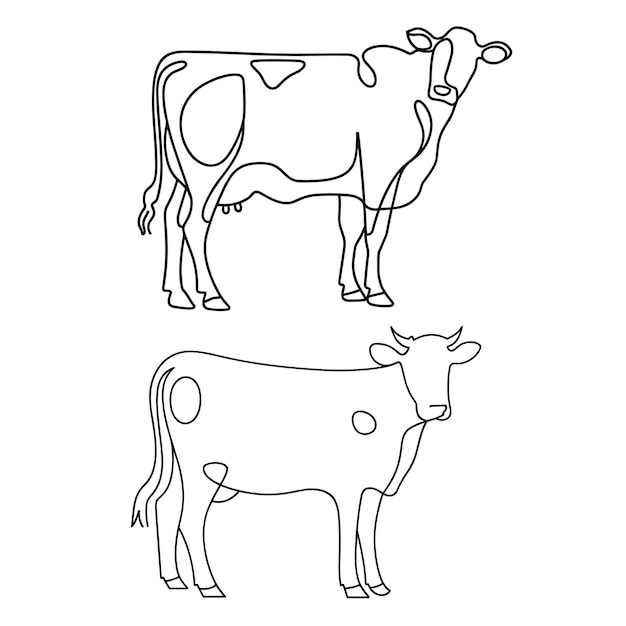 arte della linea della mucca