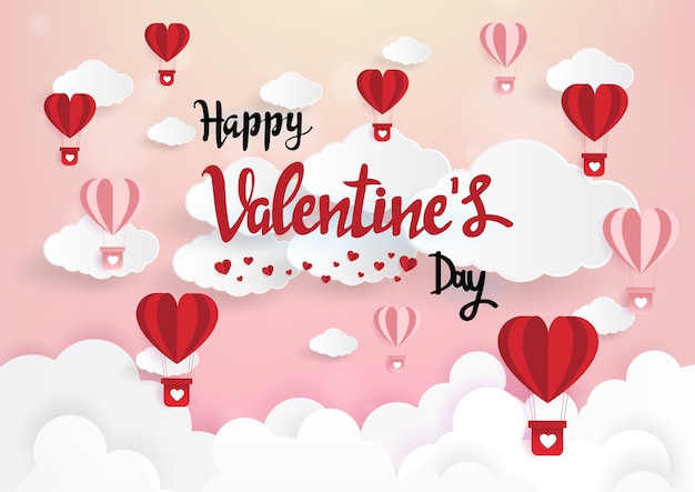 Arte di carta dell&#39;illustrazione amore e giorno di San Valentino