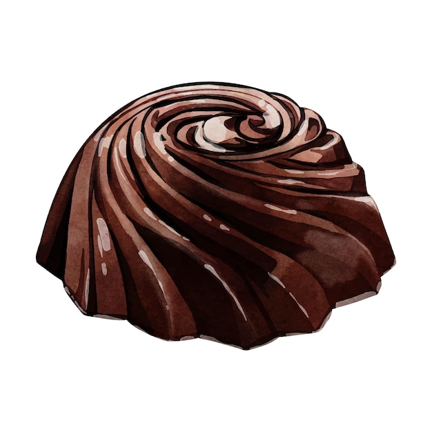 Arte di disegno vettoriale ad acquerello di cioccolato