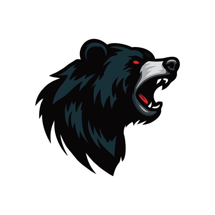 Arte di progettazione del logo di Bear Roar Head