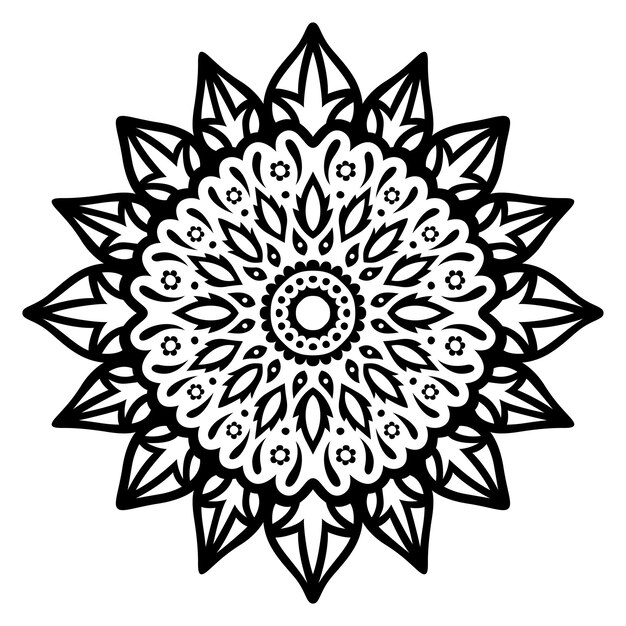 Arte di vettore del tatuaggio tribale con motivo floreale nero