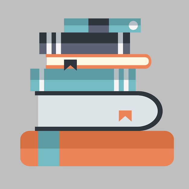 arte illustrazione design simbolo icona logo del materiale del libro che studia l'istruzione
