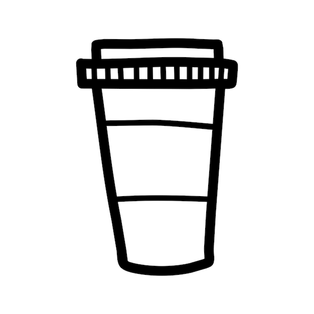 Arte illustrazione icona logo disegnare a mano simbolo disegno schizzo concetto del bicchiere di carta